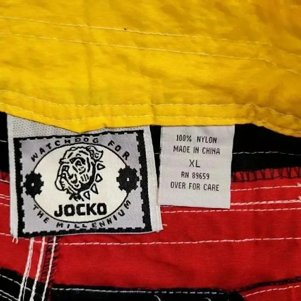Jocko Watchdog Men's Navy/Red/Yellow Nylon Board Shorts NEW